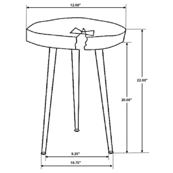 Keith Wood Round Side Table Natural and Black By Coaster Furniture - Image 5