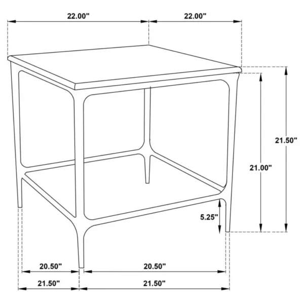 Ebby Square End Table with Marble Top By Coaster Furniture - Image 6