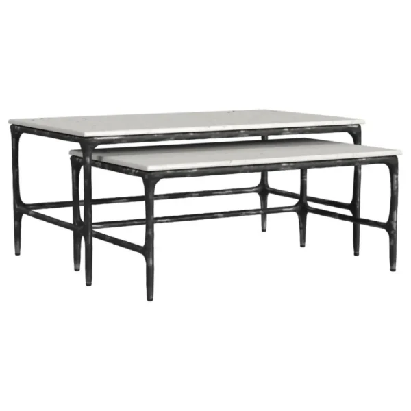 Ebby Nesting Marble Coffee Table Set White By Coaster Furniture - Image 2