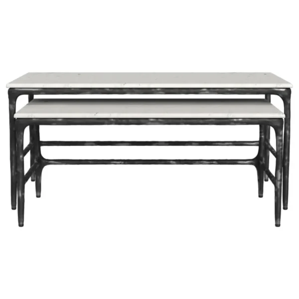 Ebby Nesting Marble Coffee Table Set White By Coaster Furniture - Image 3