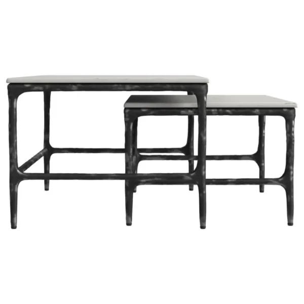 Ebby Nesting Marble Coffee Table Set White By Coaster Furniture - Image 5