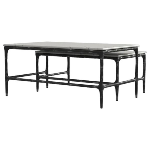 Ebby Nesting Marble Coffee Table Set White By Coaster Furniture - Image 6