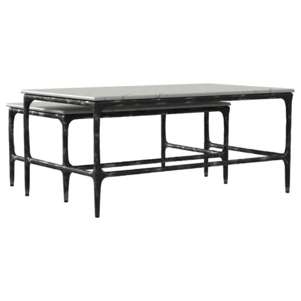Ebby Nesting Marble Coffee Table Set White By Coaster Furniture - Image 8