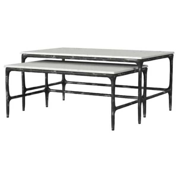 Ebby Nesting Marble Coffee Table Set White By Coaster Furniture - Image 9