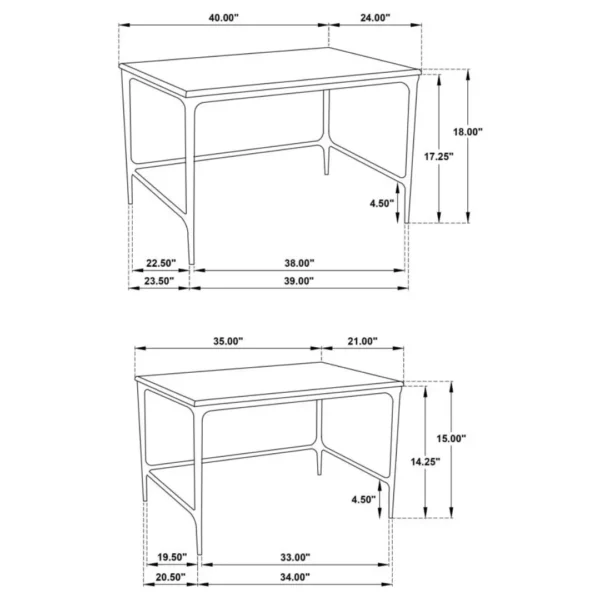 Ebby Nesting Marble Coffee Table Set White By Coaster Furniture - Image 11