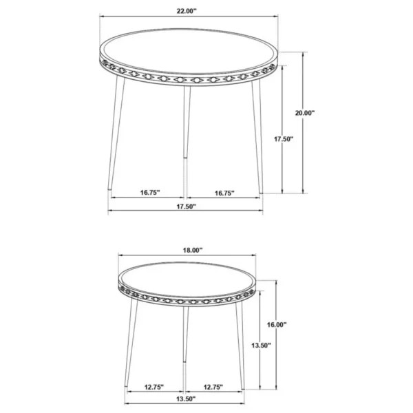 Ollie Round Nested Coffee Table Set By Coaster Furniture - Image 10