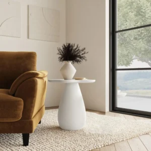 Perth Contemporary Side Table Off White By Coaster Furniture