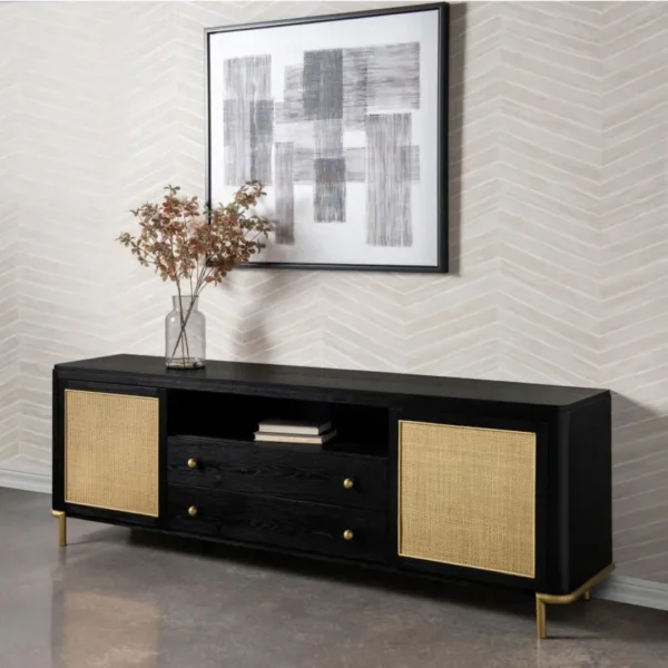 Arini 2-Door Rattan TV Console By Coaster Furniture - Image 2