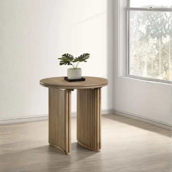 Adina Light Brown Distressed End Table By Coaster Furniture - Image 7