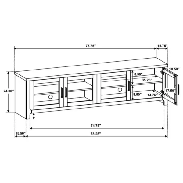 Brenham 79-Inch 4-Door Wood TV Console By Coaster Furniture - Image 12