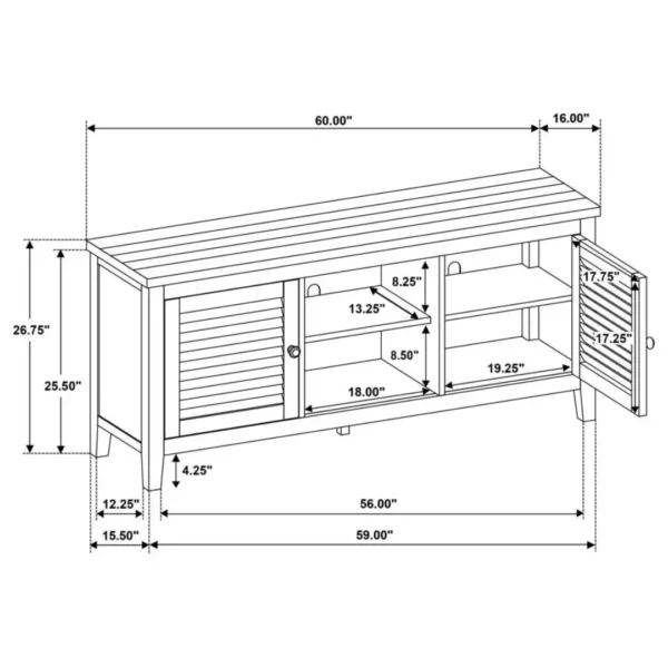 Concord 60 Inch TV Console Distressed Java By Coaster Furniture - Image 12