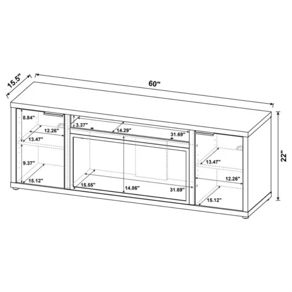 Fuller 60-Inch Fireplace Console TV Stand By Coaster Furniture - Image 15