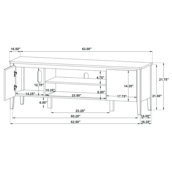 Thori 63-Inch Dark Brown TV Console By Coaster Furniture - Image 11