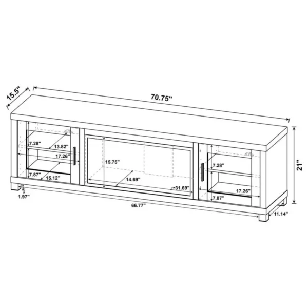 Havering TV Console Table with Fireplace By Coaster Furniture - Image 15