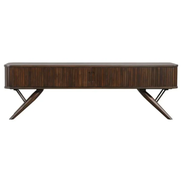 Valna Walnut TV Console with Sliding Doors By Coaster Furniture - Image 3