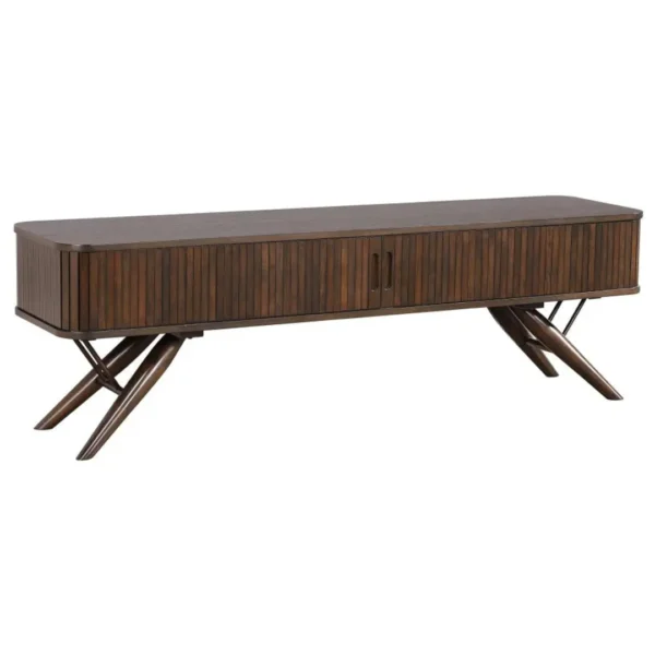 Valna Walnut TV Console with Sliding Doors By Coaster Furniture - Image 4