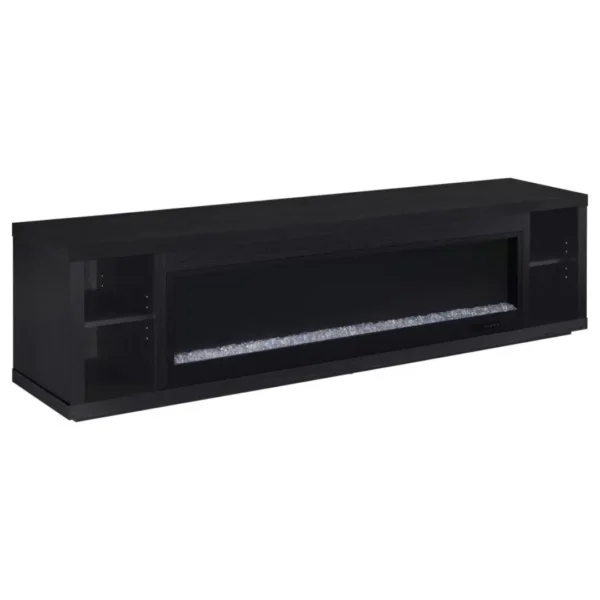Deiter 79-Inch Black TV Console with Fireplace By Coaster Furniture - Image 2