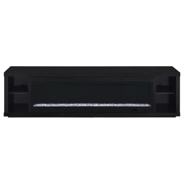Deiter 79-Inch Black TV Console with Fireplace By Coaster Furniture - Image 4