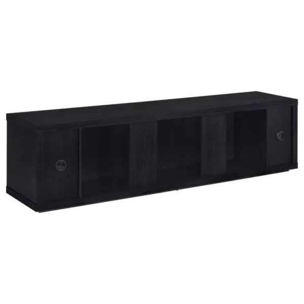 Deiter 79-Inch Black TV Console with Fireplace By Coaster Furniture - Image 6