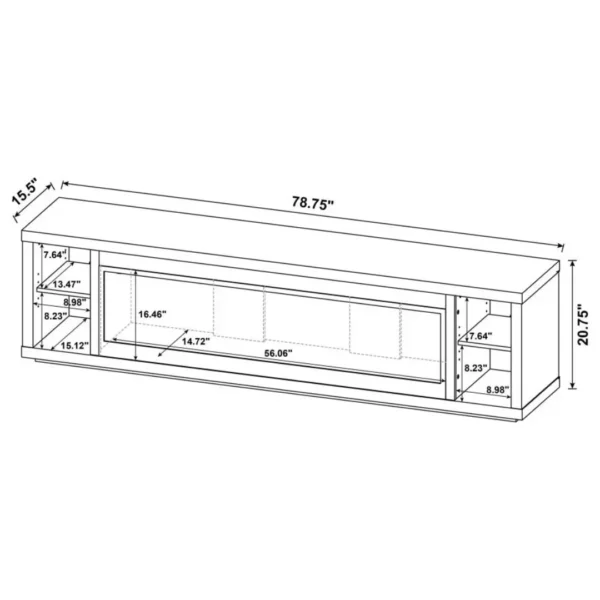 Deiter 79-Inch Black TV Console with Fireplace By Coaster Furniture - Image 14