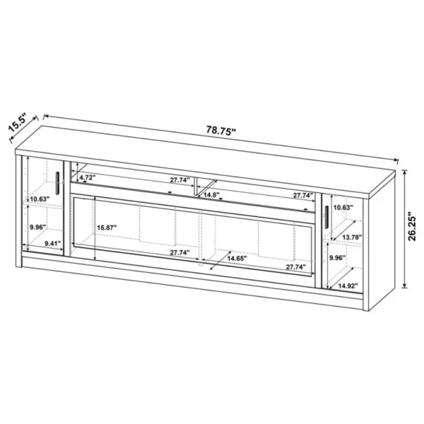 Eddy 79-Inch Fireplace Console TV Table By Coaster Furniture - Image 15