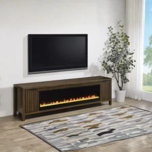 Carey Fireplace TV Console Mid Century Modern By Coaster Furniture