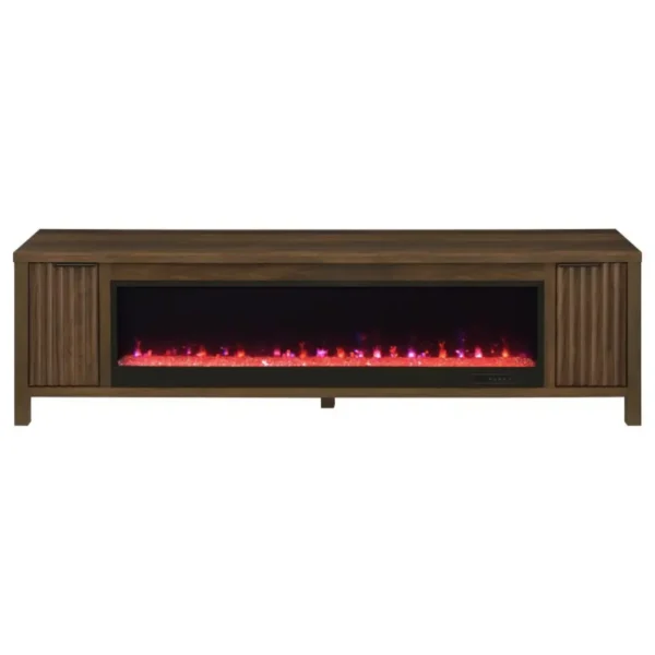 Carey Fireplace TV Console Mid Century Modern By Coaster Furniture - Image 5