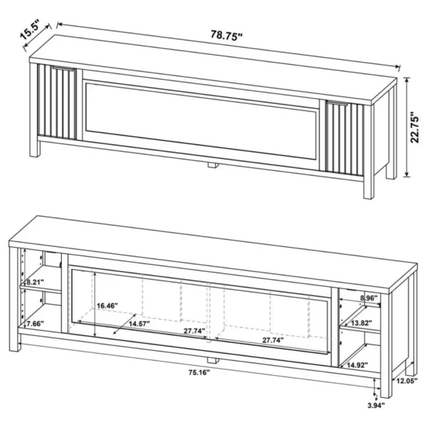 Carey Fireplace TV Console Mid Century Modern By Coaster Furniture - Image 15