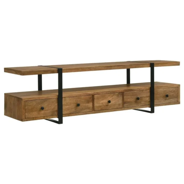 Otto 5-Drawer Brown TV Console By Coaster Furniture - Image 2