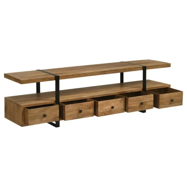 Otto 5-Drawer Brown TV Console By Coaster Furniture - Image 4
