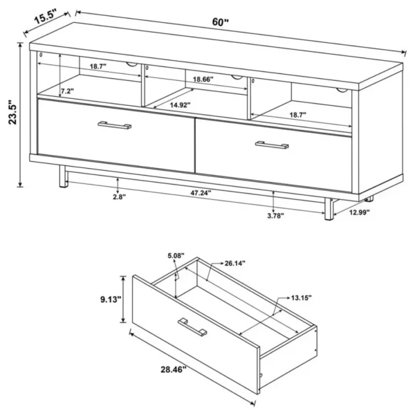 Casey 60-Inch TV Console with Storage By Coaster Furniture - Image 7