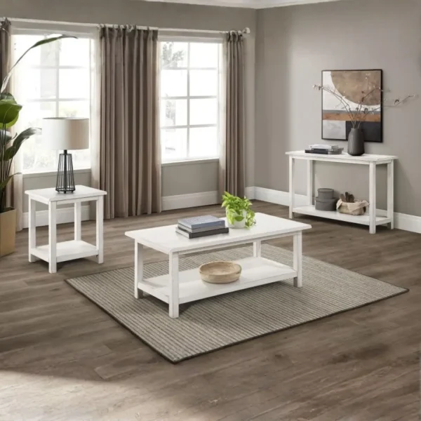Payne Distressed Wood Coffee Table with Shelf By Coaster Furniture - Image 7