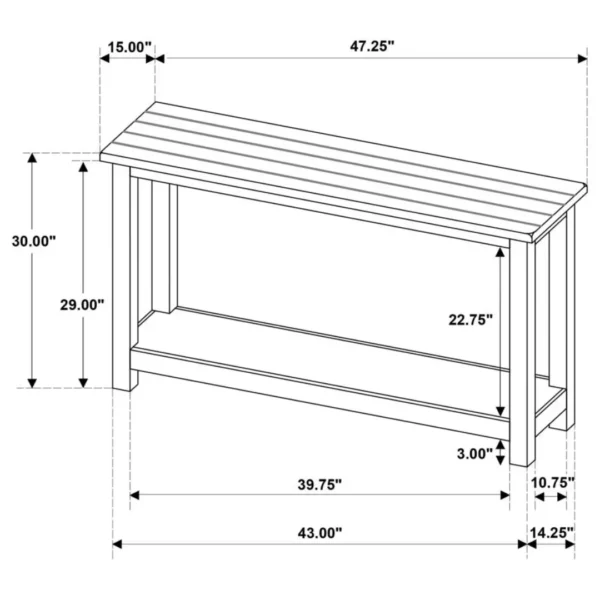Payne Wood Entryway Rustic Console Table By Coaster Furniture - Image 6