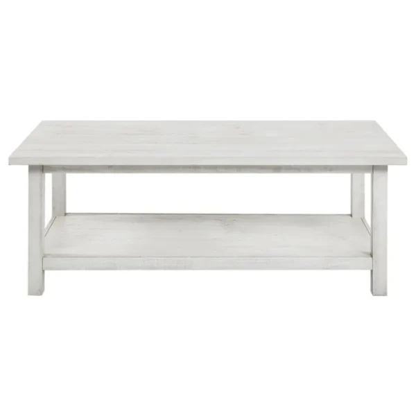 Payne Distressed Wood Coffee Table with Shelf By Coaster Furniture - Image 2