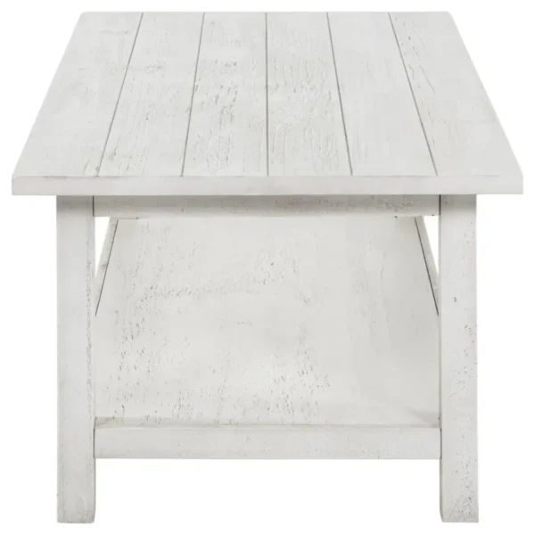 Payne Distressed Wood Coffee Table with Shelf By Coaster Furniture - Image 4