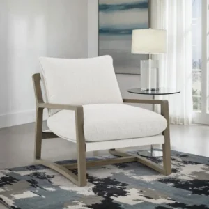 Geneva Boucle Upholstered Wood Accent Arm Chair By Coaster Furniture