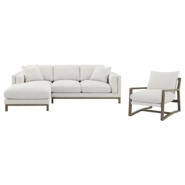 Geneva Boucle Upholstered Wood Accent Arm Chair By Coaster Furniture - Image 8