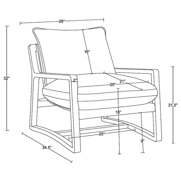 Geneva Boucle Upholstered Wood Accent Arm Chair By Coaster Furniture - Image 9