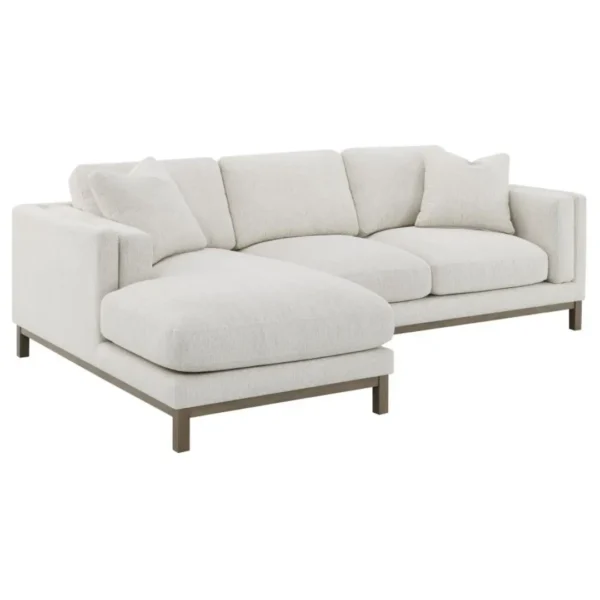 Geneva Boucle Upholstered Sofa Chaise Sectional By Coaster Furniture - Image 2