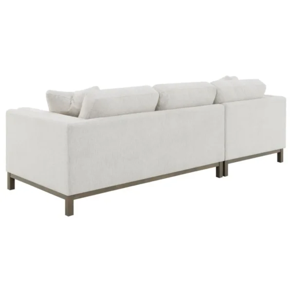Geneva Boucle Upholstered Sofa Chaise Sectional By Coaster Furniture - Image 4