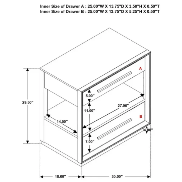 Durango 2-Drawer Bedside Nightstand By Coaster Furniture - Image 8