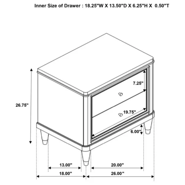 Emberlyn Brown Nightstand with Drawers By Coaster Furniture - Image 10