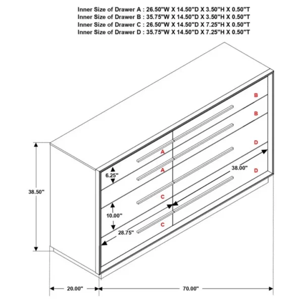 Durango 8 Drawer Double Dresser By Coaster Furniture - Image 10