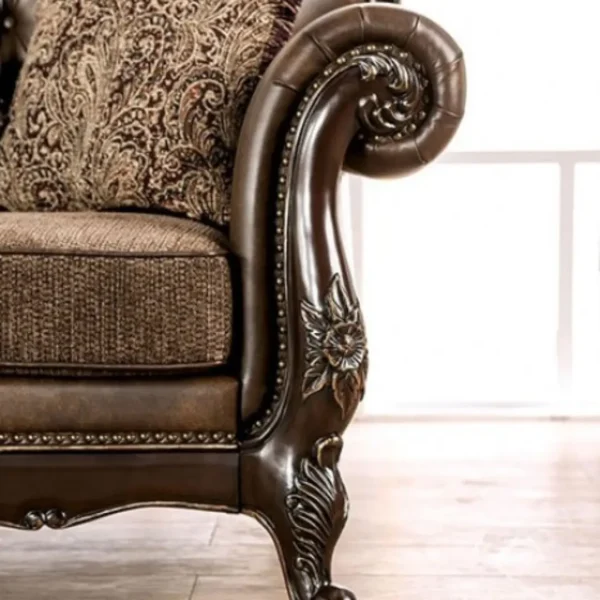 Ensenada Traditional Living Room Sofa Set By Furniture of America - Image 4