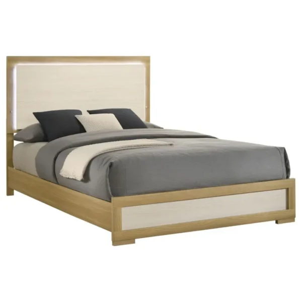 Hyland Wood Panel Bed LED Headboard By Coaster Furniture - Image 2
