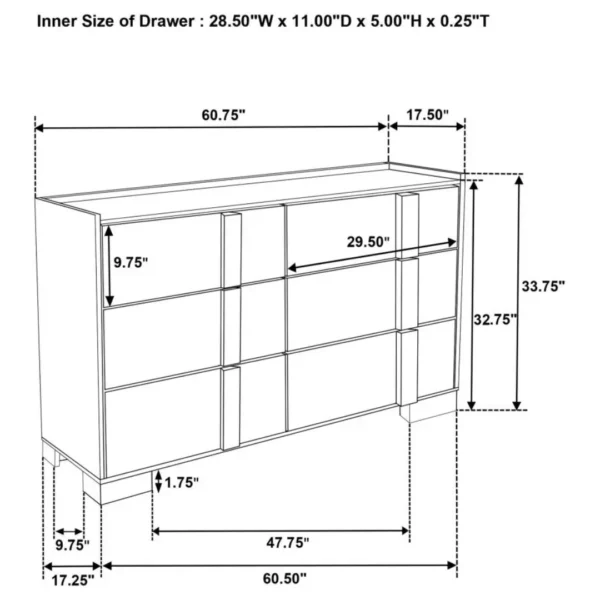 Hyland Wood 6 Drawer Dresser Natural By Coaster Furniture - Image 10