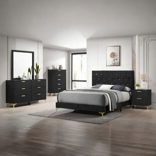 Kendall 5-Piece Upholstered Bedroom Set By Coaster Furniture - Image 7
