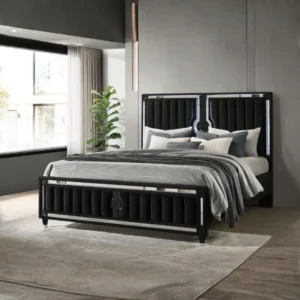Ravenne Black Velvet Bed Frame By Coaster Furniture