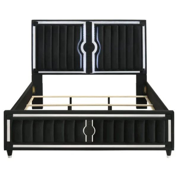 Ravenne Black Velvet Bed Frame By Coaster Furniture - Image 4