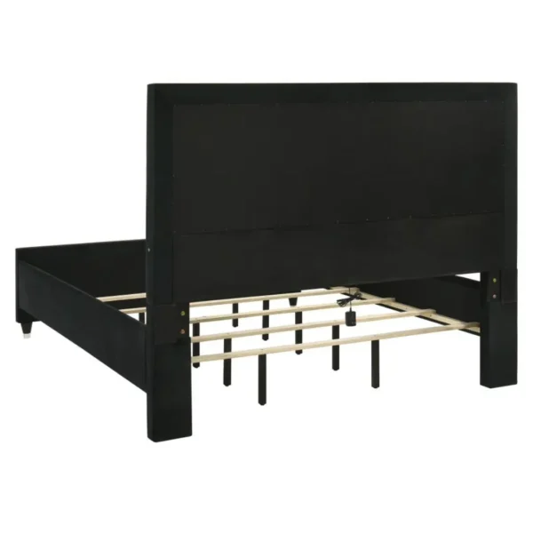 Ravenne Black Velvet Bed Frame By Coaster Furniture - Image 5